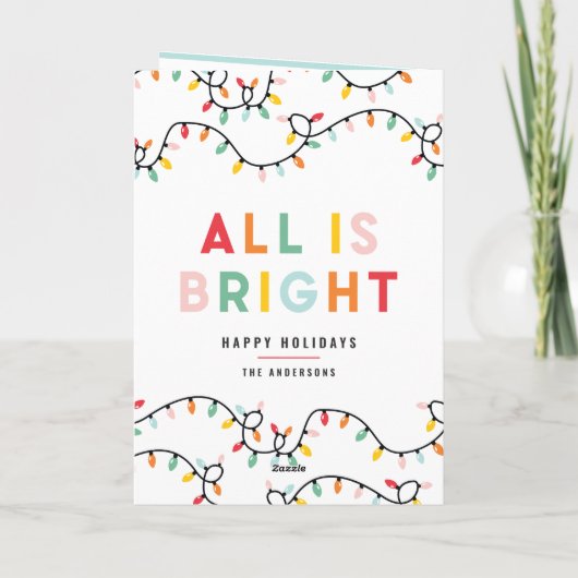 すべてが明るい1写真メリークリスマスホリデーカード シーズンカード (裏面)