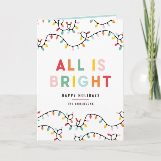 すべてが明るい1写真メリークリスマスホリデーカード シーズンカード (正面)