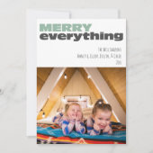 すべてが楽しいモダン タイポグラフィーのクリスマス フォト シーズンカード (正面)