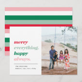すべてが楽しい クリスマスとハッピーホリデー フォトカード シーズンカード (正面/裏面)