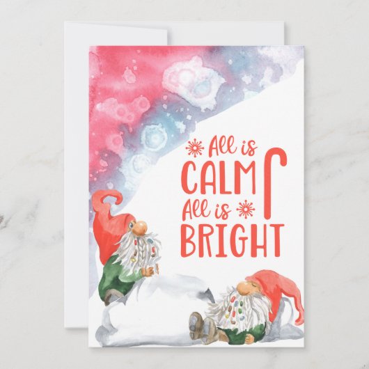 すべてが穏やかである明るいクリスマスの格言 シーズンカード (正面)