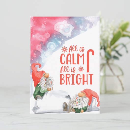 すべてが穏やかである明るいクリスマスの格言 シーズンカード (スタンド正面)