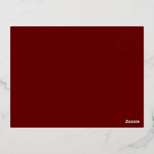 すべてが穏やかである明るいクリスマスの金ゴールド写真 箔シーズンポストカード (裏面)