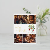 すべてが穏やかである明るいクリスマスの金ゴールド写真 箔シーズンポストカード (立ち正面)