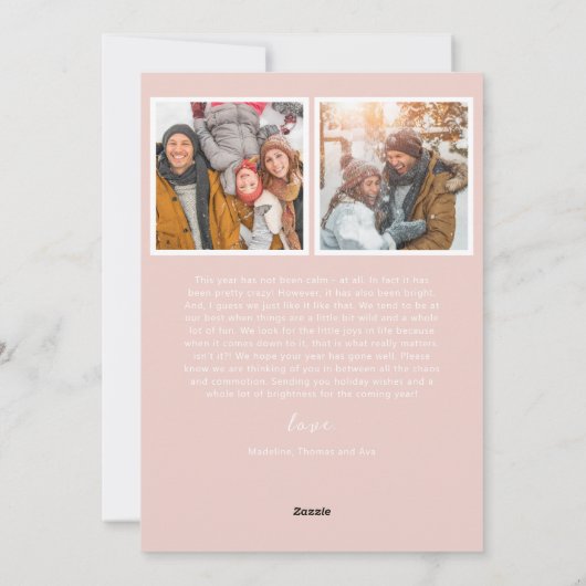 すべてが穏やかではない 面白い家族の写真 シーズンカード (裏面)