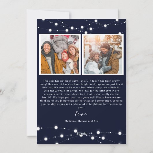 すべてが穏やかではない 面白い家族の写真 シーズンカード (裏面)