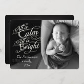 すべてが穏やかで明るいクリスマスフォトのオーバーレイ シーズンカード (正面/裏面)