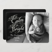 すべてが穏やかで明るいクリスマスフォトのオーバーレイ シーズンカード (正面/裏面)