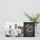 すべてが穏やかで、すべてが明るい黒板クリスマス シーズンカード (スタンド正面)