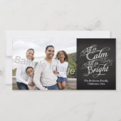 すべてが穏やかで、すべてが明るい黒板クリスマス シーズンカード (正面)