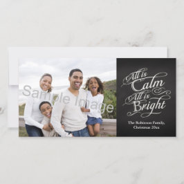 すべてが穏やかで、すべてが明るい黒板クリスマス シーズンカード