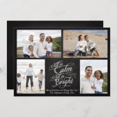 すべてが穏やかで、すべてが明るい黒板クリスマス シーズンカード (正面/裏面)