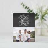 すべてが穏やかで、すべてが明るい黒板クリスマス シーズンポストカード (スタンド正面)