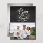 すべてが穏やかで、すべてが明るい黒板クリスマス シーズンポストカード (正面/裏面)