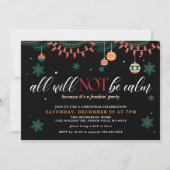 すべてが穏やかなクリスマスおもしろい招待状ではない 招待状 (正面)