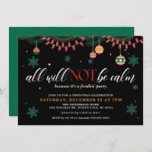 すべてが穏やかなクリスマスおもしろい招待状ではない 招待状 (正面/裏面)