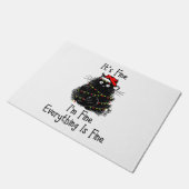 すべてが素晴らしクリスマス素晴らしライトブラック ドアマット (アングル)