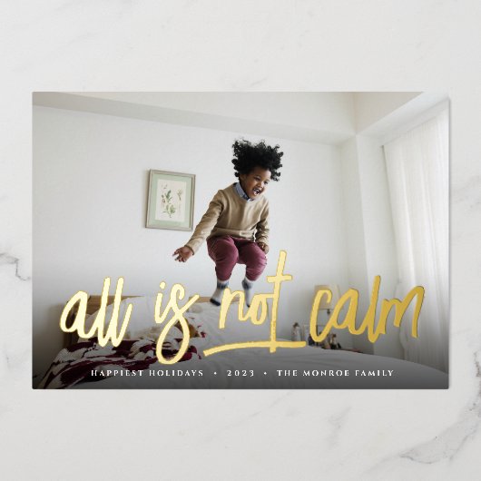 すべてが落ち着いていない |かわいいフルフォト 箔シーズンカード (正面)