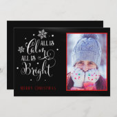 "すべてが落ち着いている"、両面エレガント写真クリスマス シーズンカード (正面/裏面)