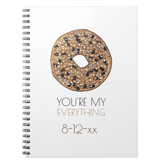 すべてが詰まったベーグル好きのためのウェディングギフト ノートブック (正面)