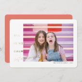 すべてが輝くホイルカラフルスフェイククリスマおもしろいス 招待状 (正面/裏面)