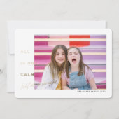 すべてが輝くホイルカラフルスフェイククリスマおもしろいス 招待状 (正面)