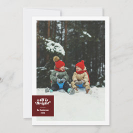 すべてが輝く ボルドーワイン チェック柄 フェスティブ シーズンカード