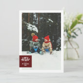 すべてが輝く ボルドーワイン チェック柄 フェスティブ シーズンカード (スタンド正面)