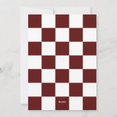 すべてが輝く ボルドーワイン チェック柄 フェスティブ シーズンカード (裏面)