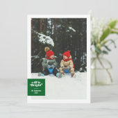 すべてが輝く　大胆な緑のチェック柄　お祭り気分 シーズンカード (スタンド正面)