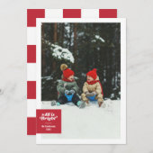 すべてが輝く　大胆な赤のチェック柄　お祭り気分 シーズンカード (正面/裏面)