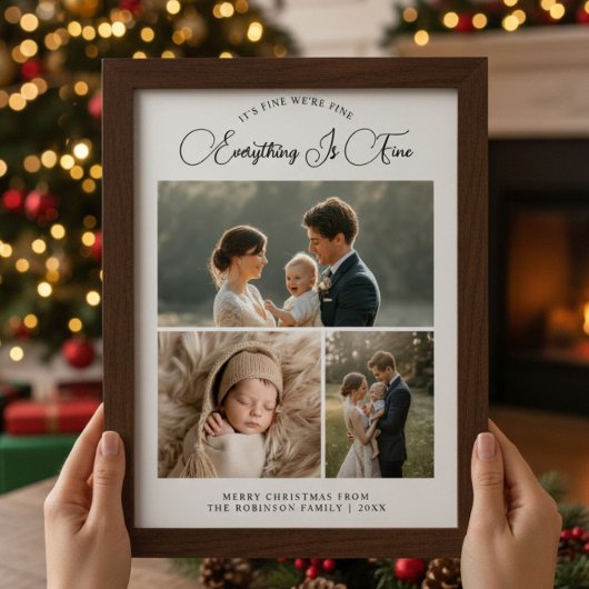 すべてが順調なコージーな家族の写真カード シーズンカード