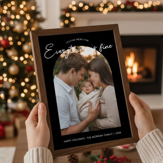 すべてが順調 かわいい家族のホリデーカード シーズンカード