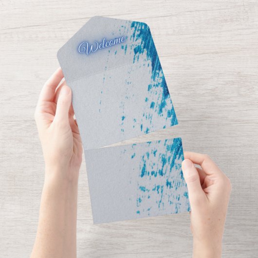 すべてが1つになった招待状を白紙に オールインワン招待状 (貼ってはがせる)