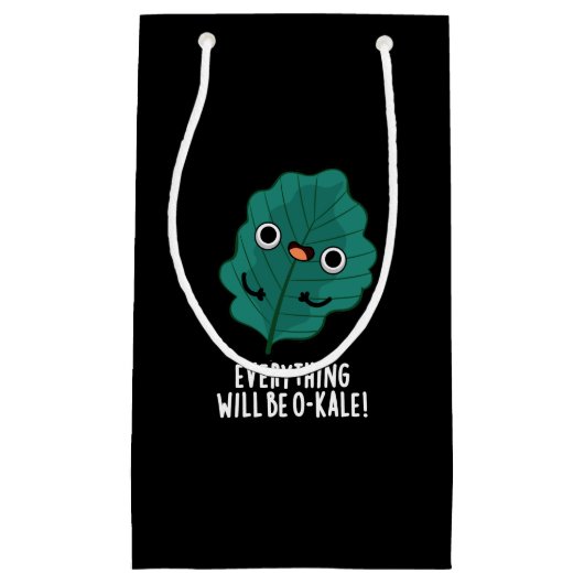 すべてがO-Kale Veggie Pun Dark BGおもしろいになる スモールペーパーバッグ (正面)