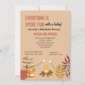 すべてがsmoreおもしろいキャンプファイアベビーシャワー 招待状 (正面)