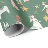 すべてくるみ割りクリスマスフォレストグリーン ラッピングペーパー (ロールコーナー)