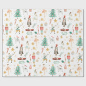 すべてくるみ割りクリスマスホワイト ラッピングペーパー (フラット)
