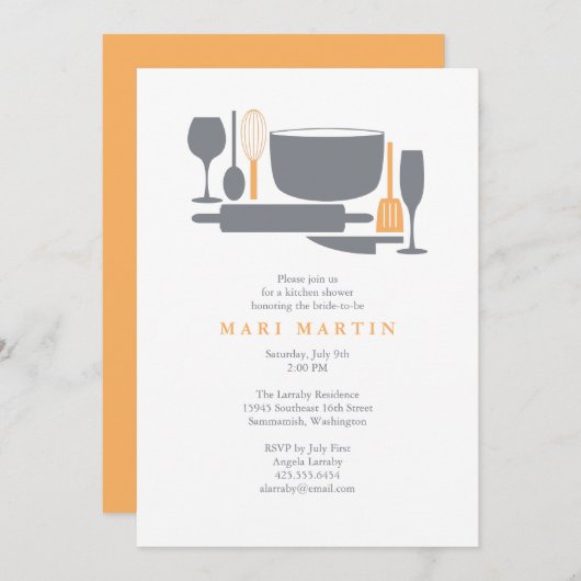 すべてしかし流しのブライダルシャワーの招待状 招待状 (正面/裏面)