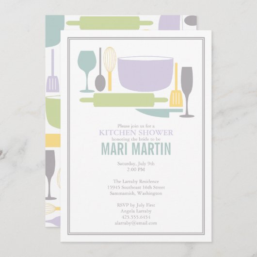 すべてしかし流しのブライダルシャワーの招待状 招待状 (正面/裏面)