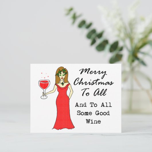 すべてとすべてのよいワインへのメリークリスマス シーズンポストカード (スタンド正面)