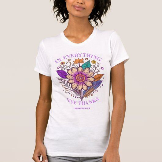 すべてにおいて感謝せよ Tシャツ (正面)