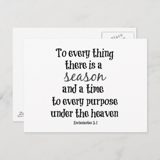 すべてには季節の聖書の聖句がある ポストカード (正面/裏面)