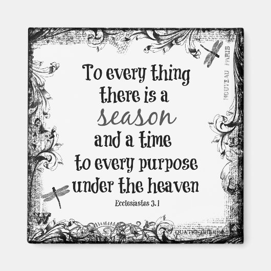 すべてには季節の聖書の聖句がある マグネット (正面)
