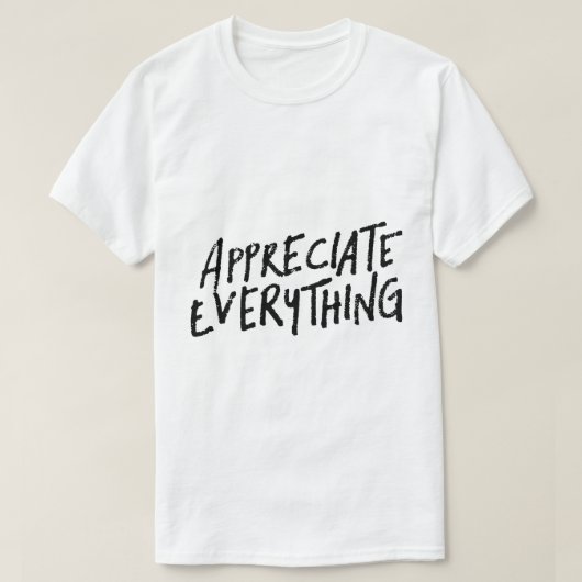 すべてに感謝を - 感謝のタイポグラフィ Tシャツ (デザイン正面)