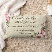 すべてのあなたのハートのピンクのバラを持つ主で信頼して下さい ランバークッション (ブランケット)