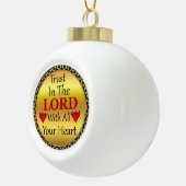 すべてのあなたのハートの諺3.5を用いる主で信頼して下さい セラミックボールオーナメント (右)