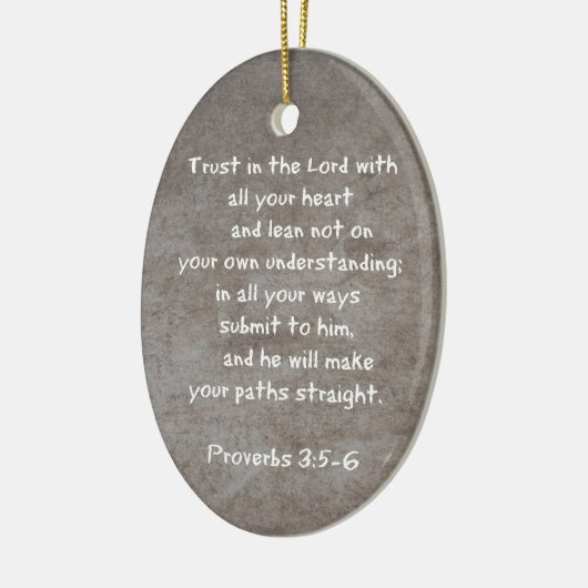すべてのあなたのハートの…諺3を用いる主で信頼して下さい セラミックオーナメント (左)