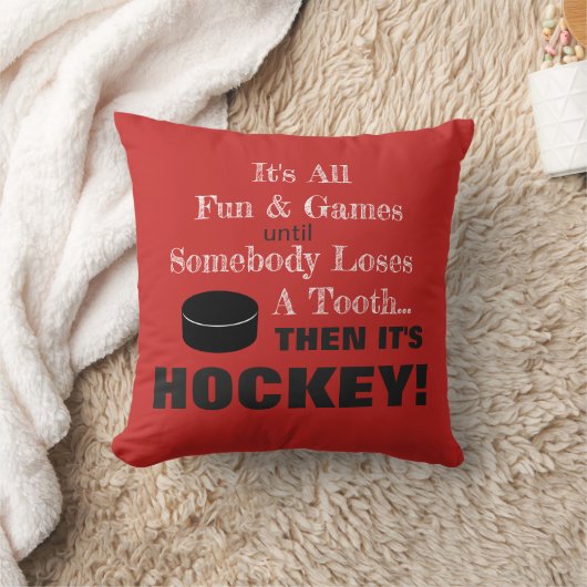 すべてのおもしろいとゲーム…じゃあホッケーだ! クッション (ブランケット)