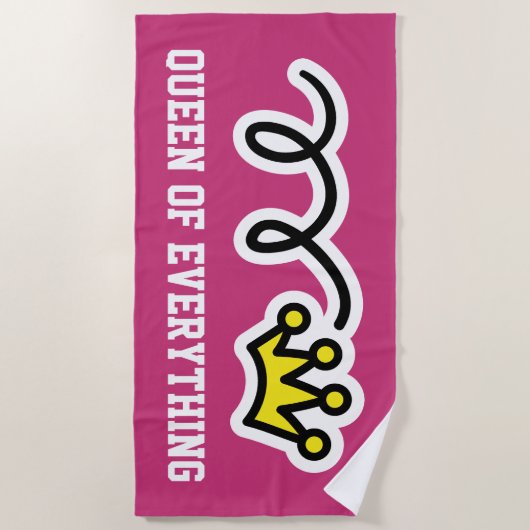 すべてのおもしろいな女王彼女のためのビーチタオルのギフト ビーチタオル (正面)